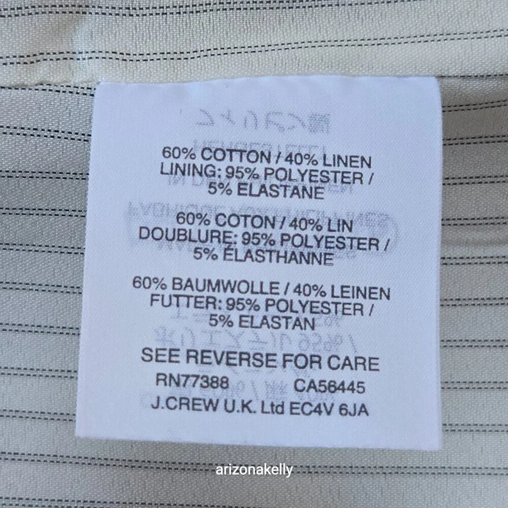 J. Crew Rhodes Blazer Linen Cotton Green Plaid Size 2 - Picture 10 of 11